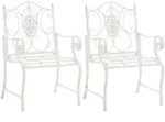 CLP Gartenstuhl, Wei&szlig;, Wei&szlig;, Metall, 62x94x53 cm, Gartenm&ouml;bel, Gartenst&uuml;hle,