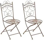 CLP Gartenklappstuhl, Braun, Metall, 40x92x50 cm, Gartenm&ouml;bel, Gartenst&uuml;hle,
