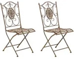 CLP Gartenklappstuhl, Braun, Metall, 42x91x49 cm, Gartenm&ouml;bel, Gartenst&uuml;hle,