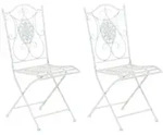 CLP Gartenklappstuhl, Wei&szlig;, Metall, 42x91x49 cm, Gartenm&ouml;bel, Gartenst&uuml;hle,