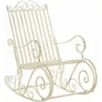 CLP Gartenschaukelstuhl, Creme, Metall, 56x94x90 cm,
