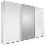 Carryhome Schwebet&uuml;renschrank, Wei&szlig;, Glas, Holzwerkstoff, 3 F&auml;cher, 270x210x65 cm,