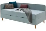home24 Liege, Hellblau, Holz, Esche, 120x200 cm, Reach, Wohnzimmer, Sessel,
