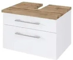 Xora Waschtischunterschrank, Wei&szlig;, Metall, 2 Schublade(n) Schubladen, 60x41x47 cm,