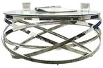 Livetastic Couchtisch, Klar, Silber, Metall, Glas, rund, rund, 80x42x80 cm,