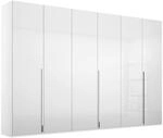 Dreht&uuml;renschrank, Wei&szlig;, Wei&szlig; Hochglanz, Holzwerkstoff, 9 F&auml;cher, 301x223x60 cm,