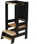 MeowBaby Lernturm, Schwarz, Natur, Holz, 39x90x90 cm, Babym&ouml;bel, Hochst&uuml;hle &