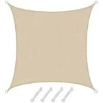 Amanka Sonnensegel, Beige, Kunststoff, Quadratisch, 200x200 cm, Sonnen- &