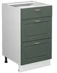 Vicco K&uuml;chenunterschrank, Gr&uuml;n, Wei&szlig;, Holzwerkstoff, 3 F&auml;cher, 3 Schubladen,