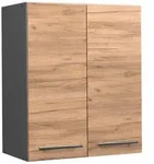 Vicco H&auml;ngeschrank, Honigeiche, Anthrazit, Holzwerkstoff, 3 F&auml;cher, Rechteckig,