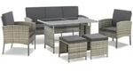 Juskys Sitzgruppe, Grau, Kunststoff, 6, Gartenm&ouml;bel, Gartenm&ouml;bel-Sets