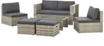 Juskys Loungegarnitur, Grau, Kunststoff, 6, Loungem&ouml;bel, Gartenlounge-Sets