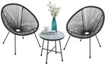 Juskys Balkonm&ouml;bel-Set, Schwarz, Metall, 4, Gartenm&ouml;bel, Gartenm&ouml;bel-Sets