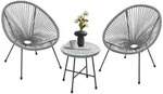 Juskys Balkonm&ouml;bel-Set, Hellgrau, Metall, 4, Gartenm&ouml;bel, Gartenm&ouml;bel-Sets