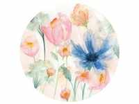 Fototapete, Mehrfarbig, Floral, 125x125 cm, Tapeten Shop, Fototapeten