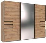 P & B Schiebet&uuml;renschrank, Klar, Eiche, Glas, Holzwerkstoff, 6 F&auml;cher, 6