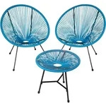 tectake Gartenstuhl, Blau, Kunststoff, Gartenm&ouml;bel, Gartenm&ouml;bel-Sets