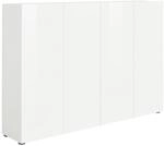 Schuhschrank Mister, Wei&szlig;, Kunststoff, 10 F&auml;cher, 160x115x34 cm, erweiterbar,