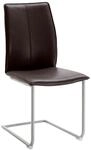 Dieter Knoll Schwingstuhl, Edelstahl, Dunkelbraun, Metall, Leder, Echtleder,