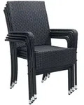 Juskys Gartenst&uuml;hle, Schwarz, Kunststoff, 50x90x50 cm, Gartenm&ouml;bel, Gartenst&uuml;hle,