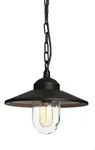 Elstead Lighting Aussenh&auml;ngeleuchte Klampenborg, Schwarz, Metall, Glas, 26 cm,