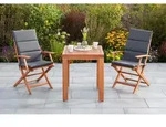 Gardenson Gartentischgruppe Comodoro, Grau, Eukalyptusholz, Holz, Eukalyptusholz,