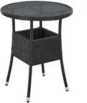 Juskys Gartentisch, Schwarz, Kunststoff, 60x73x60 cm, Gartenm&ouml;bel, Gartentische,