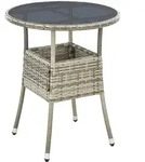 Juskys Gartentisch, Grau, Kunststoff, 60x73x60 cm, Gartenm&ouml;bel, Gartentische,