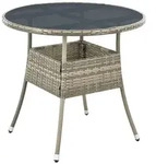 Juskys Gartentisch, Grau, Kunststoff, 80x73x80 cm, Gartenm&ouml;bel, Gartentische,