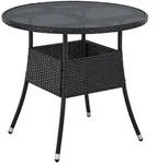 Juskys Gartentisch, Schwarz, Kunststoff, 80x73x80 cm, Gartenm&ouml;bel, Gartentische,