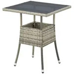 Juskys Gartentisch, Grau, Kunststoff, 60x73x60 cm, Gartenm&ouml;bel, Gartentische,