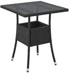 Juskys Gartentisch, Schwarz, Kunststoff, 60x73x60 cm, Gartenm&ouml;bel, Gartentische,