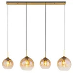 Globo H&auml;ngeleuchte, Klar, Messing, Metall, Glas, l&auml;nglich,l&auml;nglich, 25x120x120 cm,