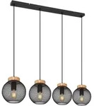 Globo H&auml;ngeleuchte, Braun, Schwarz, Holz, Metall, 20x120x95 cm, Lampen &...