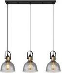 Globo H&auml;ngeleuchte 15558-3H, Schwarz, Messing, Metall, Glas, 83.5x20x83.5 cm, Lampen