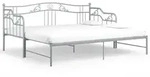 vidaXL Ausziehsofa, Grau, Metall, Schlafzimmer, Betten