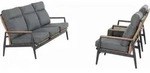 Siena Garden Loungegarnitur, Anthrazit, Grau, Teak, Holz, Metall, 3-teilig, Teakholz,