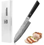 Zayiko Santokumesser, Schwarz, Holz, Metall, Nachbildung, 31 cm, Kochen,