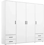 Rauch M&ouml;bel Dreht&uuml;renschrank, Wei&szlig;, Holzwerkstoff, 5 F&auml;cher, 4 Schublade(n)