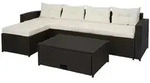 MCW Poly-Rattan, Braun, Beige, Kunststoff, Loungem&ouml;bel, Gartenlounge-Sets