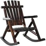 Outsunny Schaukelstuhl, Braun, Holz, 69x93x97 cm, Gartenm&ouml;bel, Liegest&uuml;hle