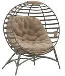Outsunny Papasansessel,, Sand, Metall, 77x139x118 cm, Gartenm&ouml;bel, Gartenb&auml;nke