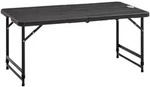 Outsunny Gartentisch,, Dunkelgrau, Kunststoff, Metall, 60x74x118 cm, Gartenm&ouml;bel,