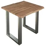SAM Esstisch, Beige, Metall, Echtholz,Akazie, Quadratisch,Quadratisch, U-Form,