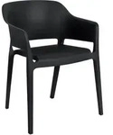 CLP Gartenstuhl, Schwarz, Kunststoff, 56x78x53 cm, Gartenm&ouml;bel, Gartenst&uuml;hle,