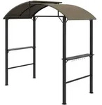 Outsunny Bbq, Braun, Metall, 110x235x233 cm, Sonnen- & Sichtschutz, Pavillons &