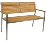 Gardenson Gartenbank, Silber, Teak, Holz, Metall, Teakholz, Hartholz, 2-Sitzer, Gardenson Gartenbank, Silber, Teak, Holz, Metall, Teakholz, Hartholz, 2-Sitzer,