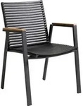Ambia Garden Stapelstuhl, Schwarz, Teak, Metall, Kunststoff, eckig, 56.5x84x62 cm,
