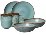 like.Villeroy & Boch Fr&uuml;hst&uuml;cks-Set, T&uuml;rkis, Keramik, 6-teilig, 28x22x38 cm, Essen