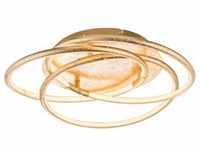 Globo Led-Deckenleuchte, Gold, Metall, Kunststoff, rund,rund, F, 14 cm, Lampen &